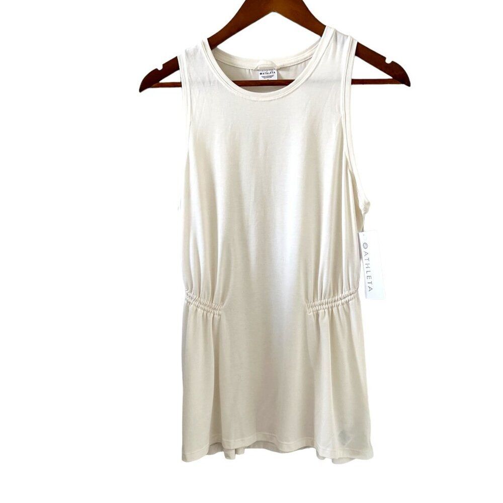 Athleta NEW Air Out Cinch Tank Top In Cream/Ivory Size M